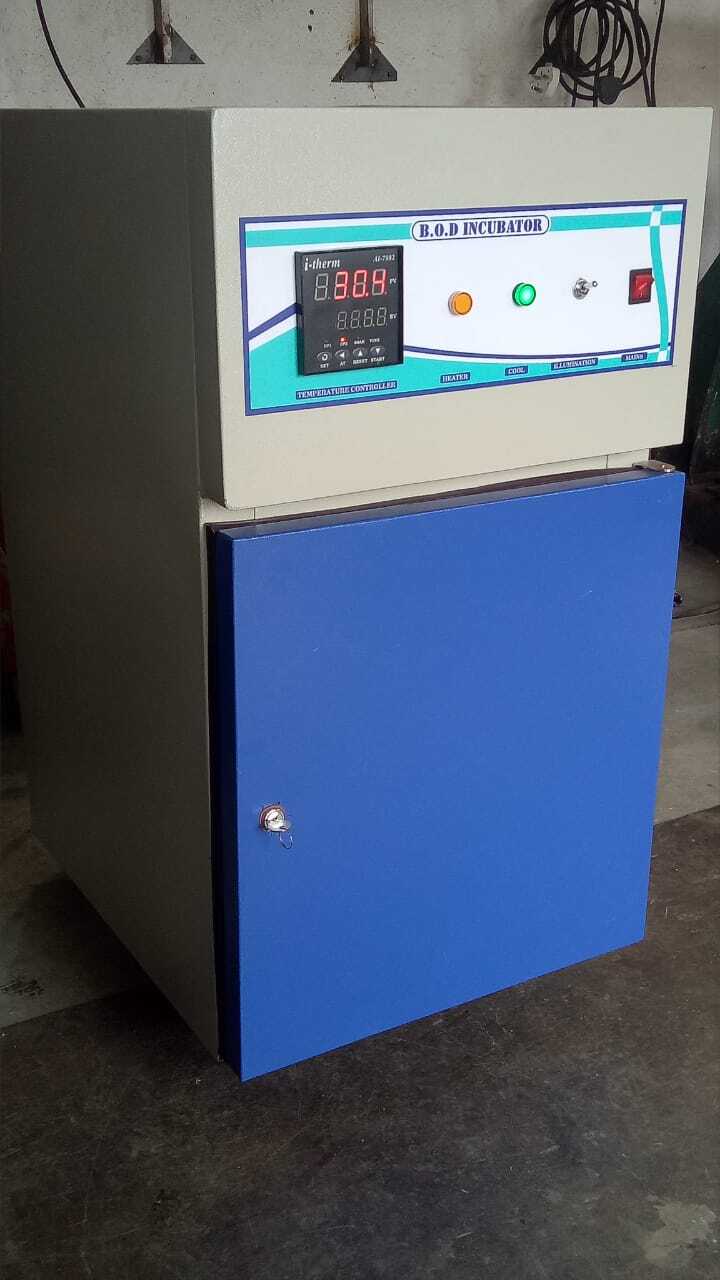 Bod Incubator - Stainless Steel Inner Chamber, Standard Size, Blue | Lock & Key Door, Digital Temp Control, Air Circulation Fan, Full View Glass Door