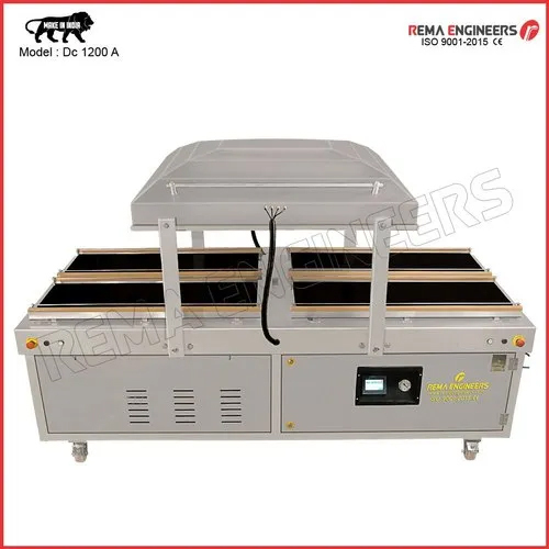 Double Chamber Fish Vacuum Packing Machine - Color: Silver