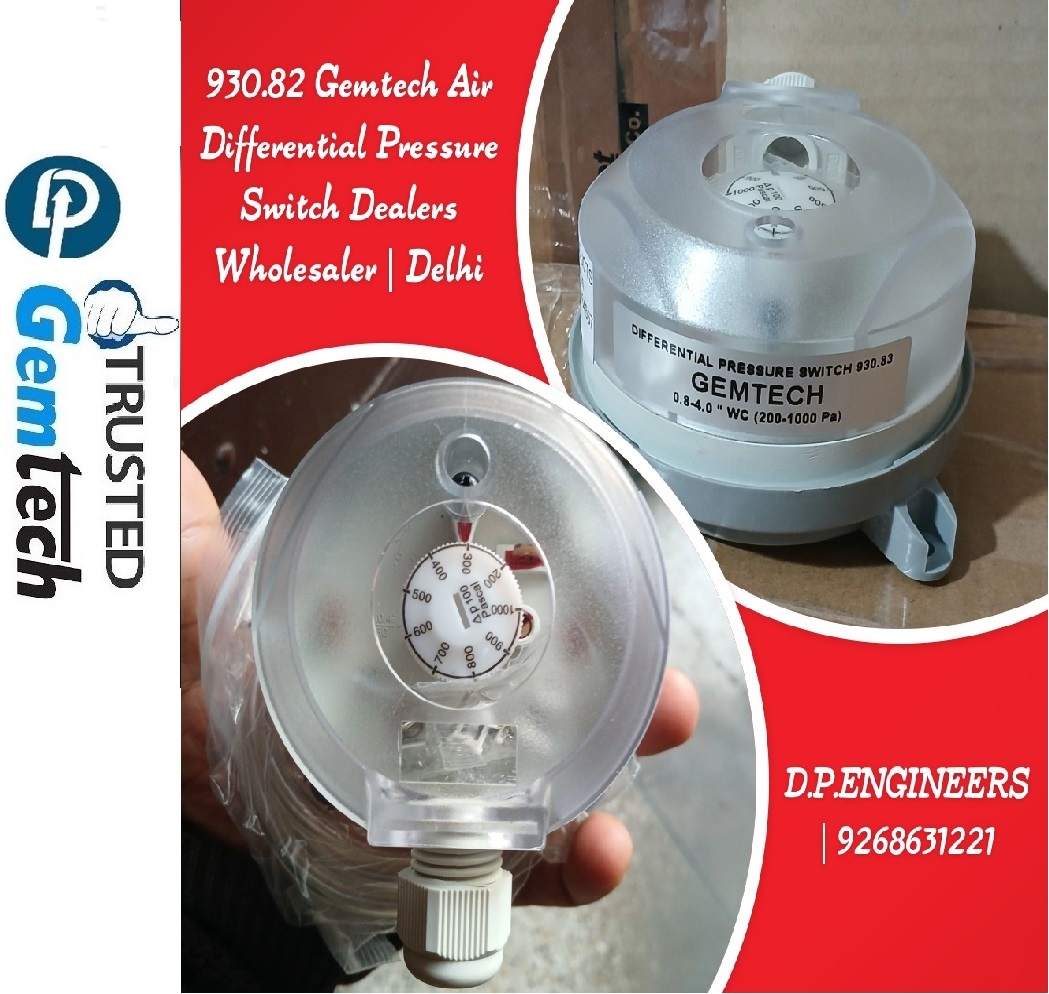 Gemtech Differential Pressure Switch 930 Adjustable From 20 To 5000 Pascal From Gwalior (Mp)