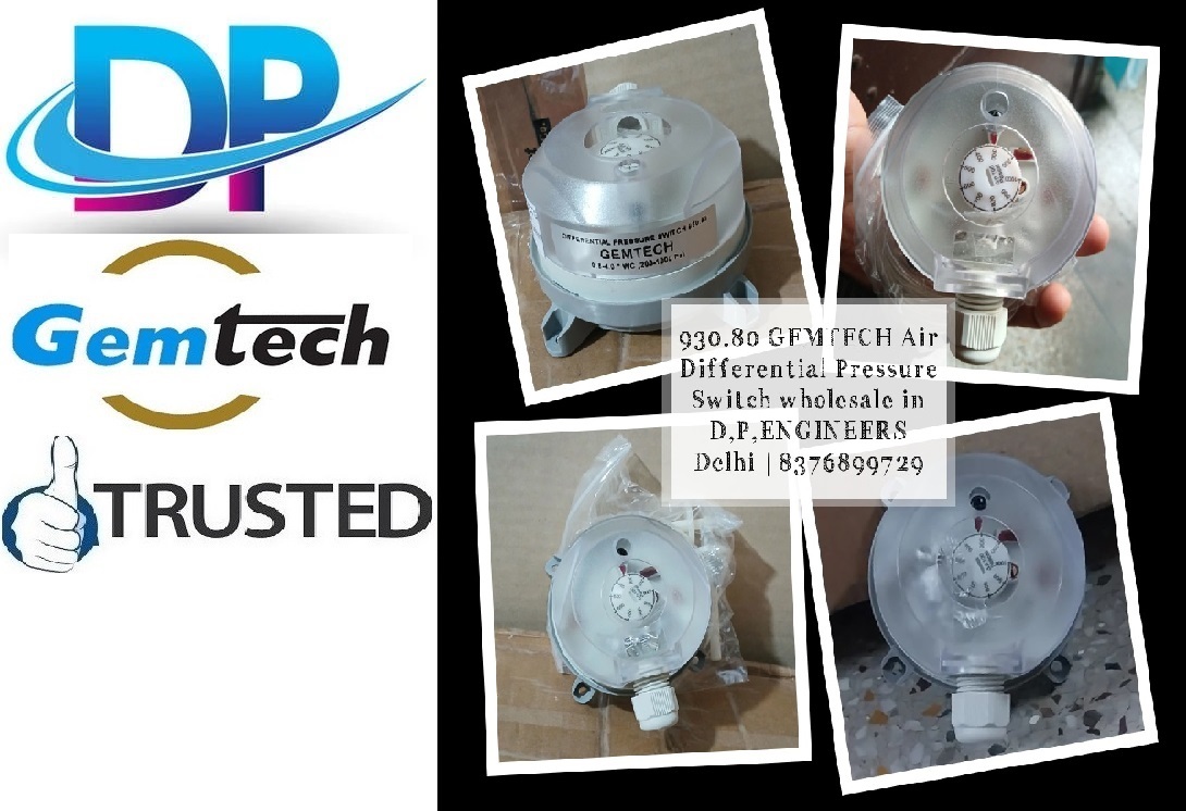 Gemtech Differential Pressure Switch 930 Adjustable From 20 To 5000 Pascal From Gwalior (Mp)