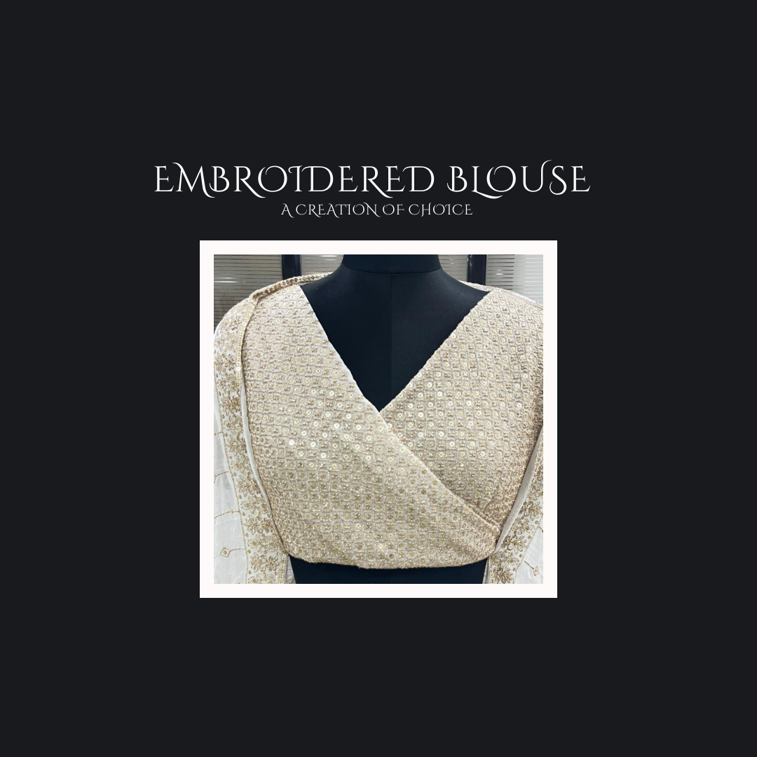 White Embroidered Lehenga Fabric Set