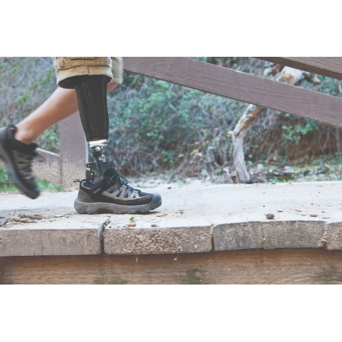 Below Knee Artificial Limb - Flexible Plastic Material, Size L, Black Color | Recyclable Design for Active Lifestyles, Enhanced Mobility and Comfort