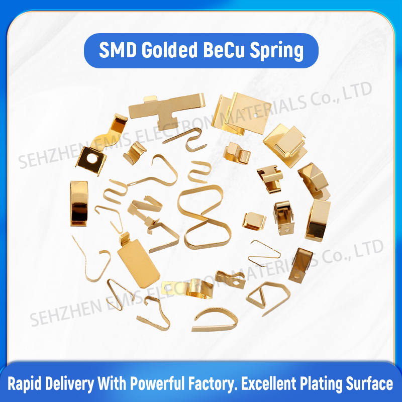 Smd Gold-plated Spring - Becu 0.1mm Thickness, 6x5.2mm Dimensions | Golden Finish, Fatigue Tested For Welding, 3.8mm Width