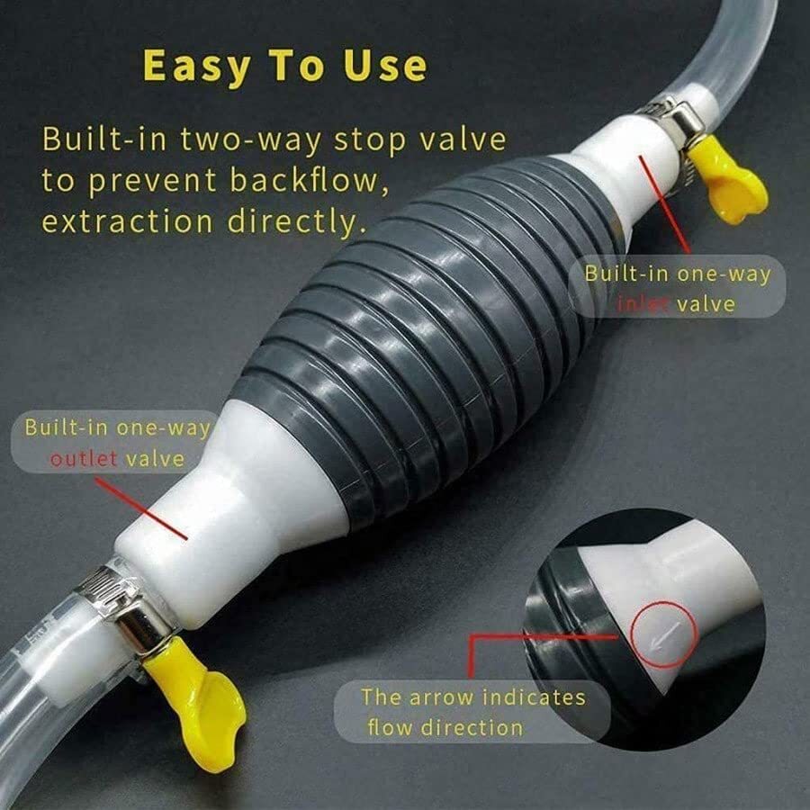 Siphon Hand Fuel Pump - High-quality Rubber, 20x18x8 Cm | Lightweight, Portable, Ideal For Gasoline And Oil Transfer