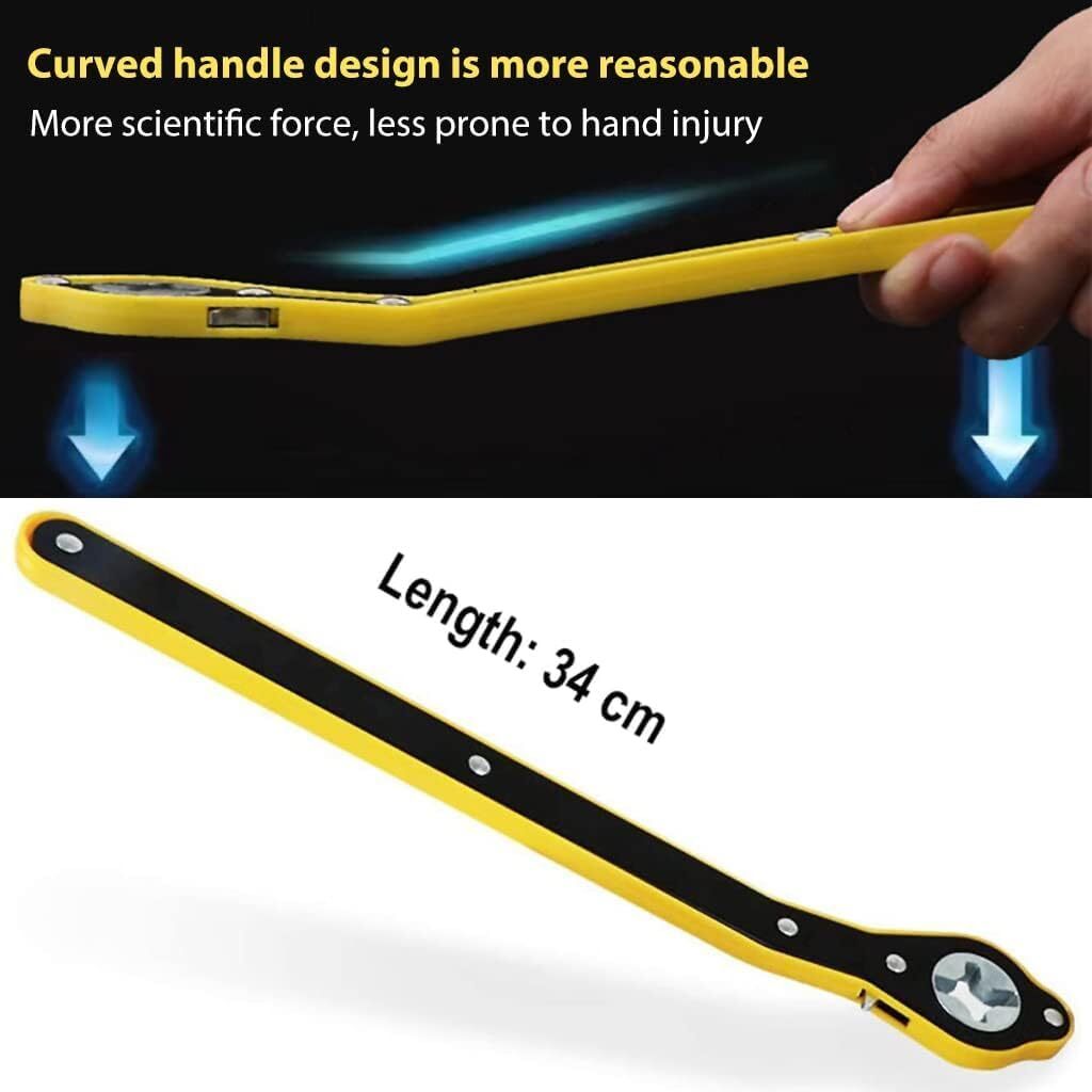 Jack Wrench - Stainless Steel, 360â° Rotating Head, 0.6cm Thick Handle, Labor-saving Design For Scissor Jack Tire Changes And Small Vehicle Emergency Repair