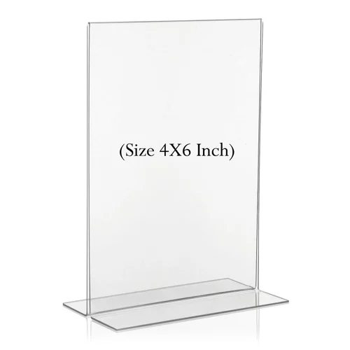 4 X 6 Inch Acrylic T Display Stand - Color: Transparent