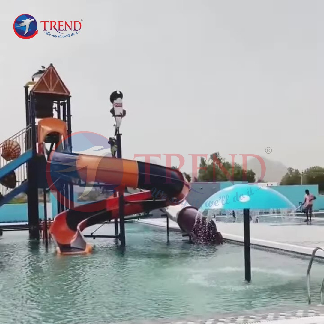 Frp 2 Platform Play Station - L474 X W215 X H455 Mm, High Safety Level Water Play System For Outdoor Fun
