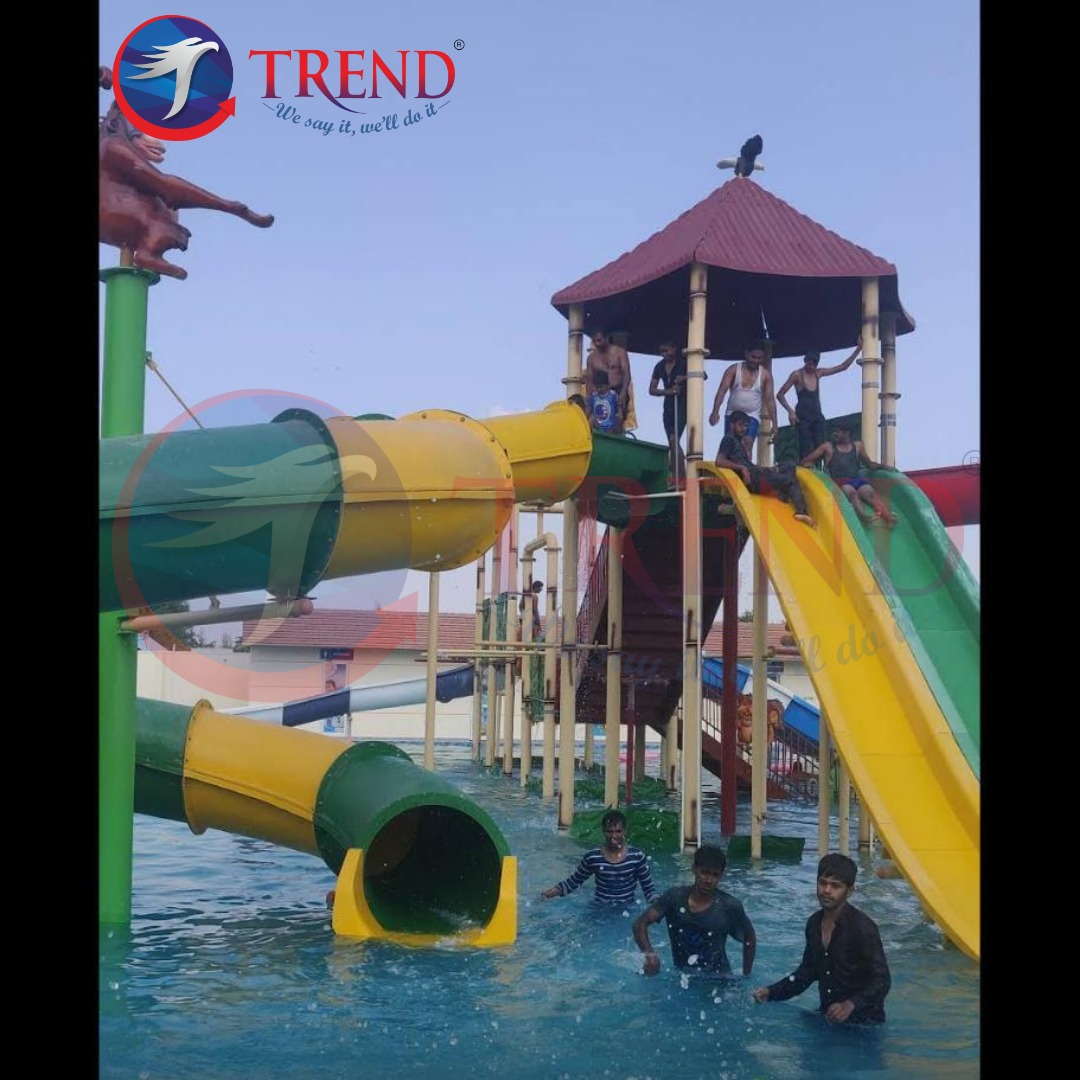 Frp 2 Platform Play Station - L474 X W215 X H455 Mm, High Safety Level Water Play System For Outdoor Fun