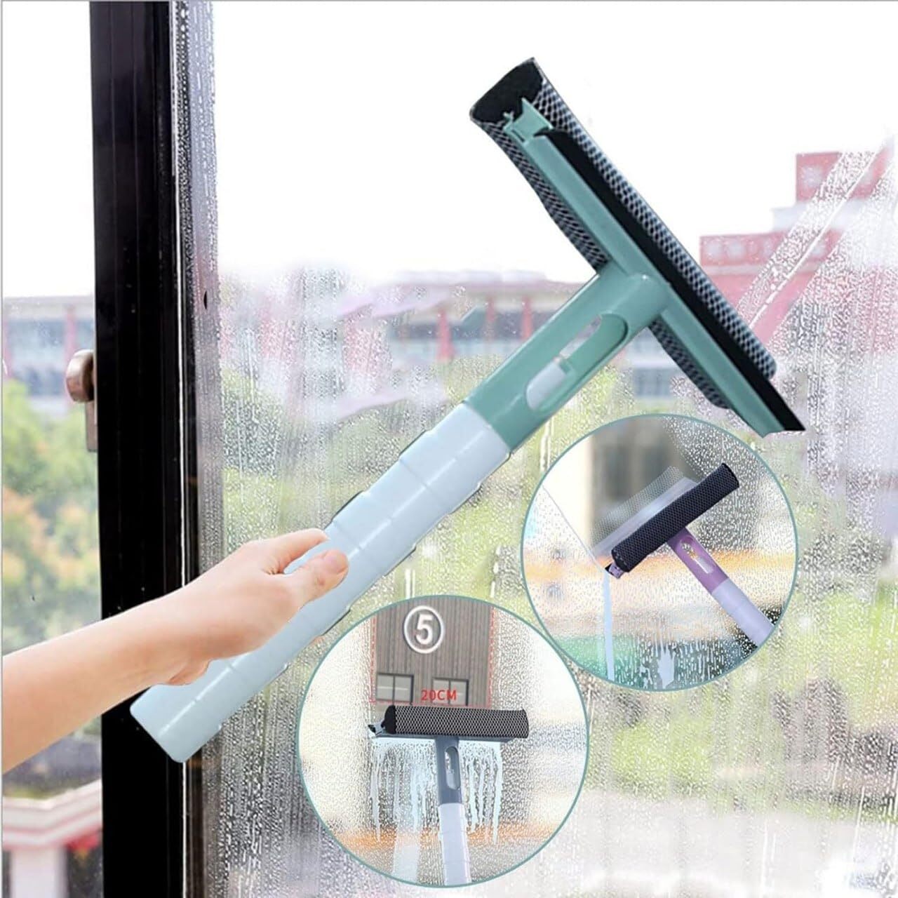 Silicone Window Wiper Tool - 19x3x10 Cm | Durable Design, Effective Cleaning For Glass Surfaces, Compact & Portable, Multi-purpose Use