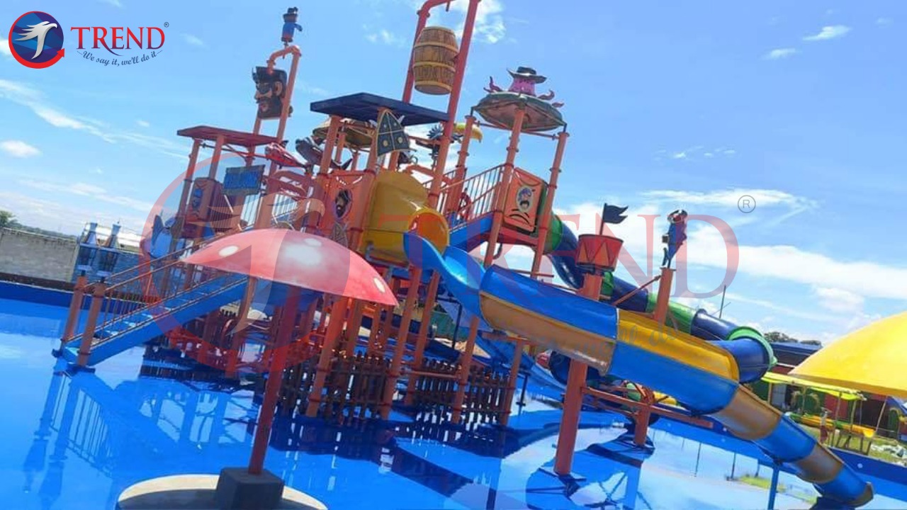 Jungle Adventure Aqua Oasis - Frp Multi-level Play Station, 10 Passenger Capacity, 9000 Rpm Speed, Interactive Water Features, Immersive Jungle Experience