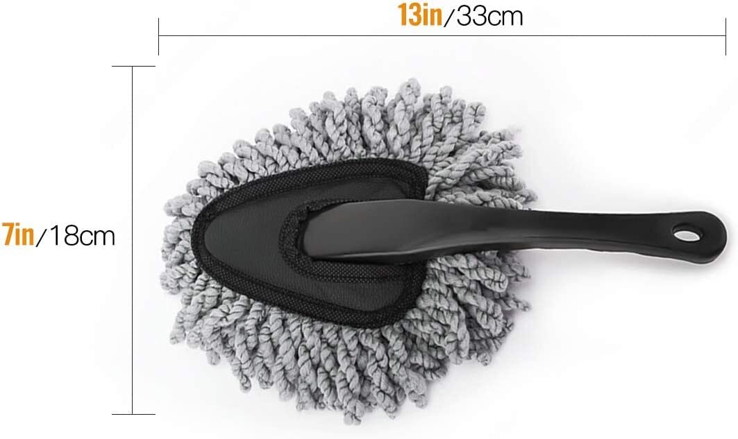 Small Car Duster - Microfiber, 10x8x5 Cm | Soft, Scratch-free, Lint-free, Removable Head, Strong Dust Adsorption For Interior & Household Cleaning