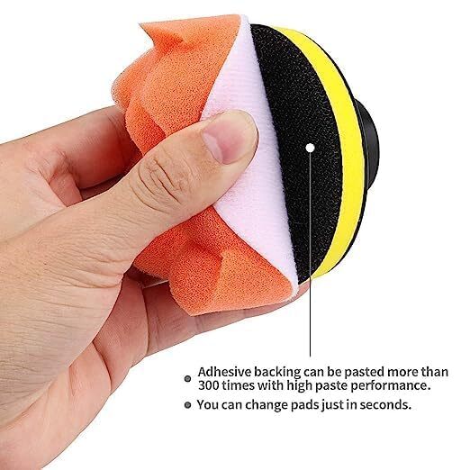 Car Polishing Sponge Pad - High-quality Microfiber And Wool, 3-inch Size, Multi-functional Use For Waxing, Polishing, Sealing, Easy Attachment
