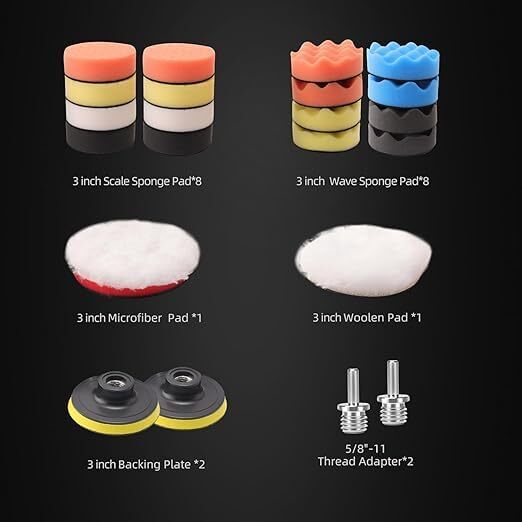 Car Polishing Sponge Pad - High-quality Microfiber And Wool, 3-inch Size, Multi-functional Use For Waxing, Polishing, Sealing, Easy Attachment