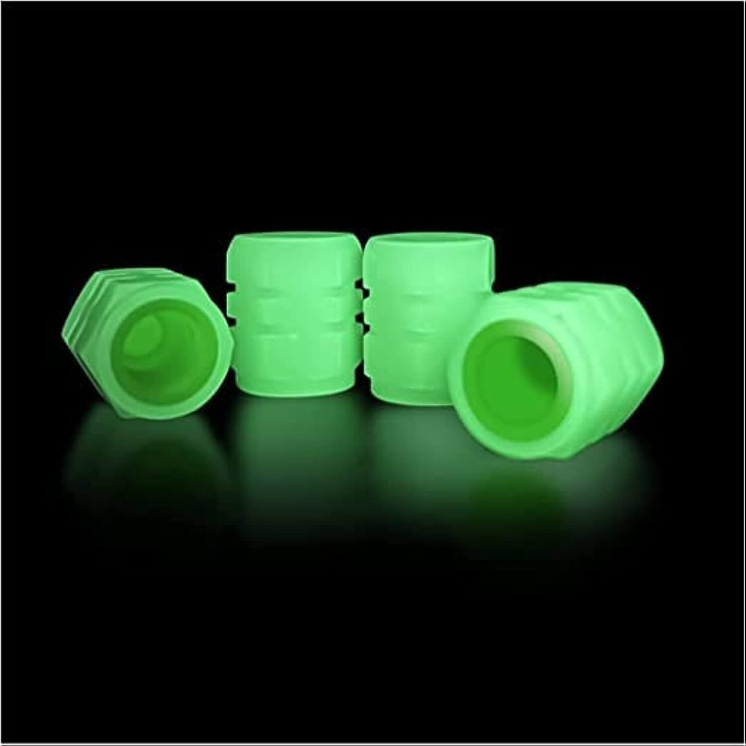 4 Pcs Car Tyre Light - Rubber Material 10x10x10 Cm Colorful Fluorescence Design For Motorbike And Vehicle Universal Fit Sunlight Activated