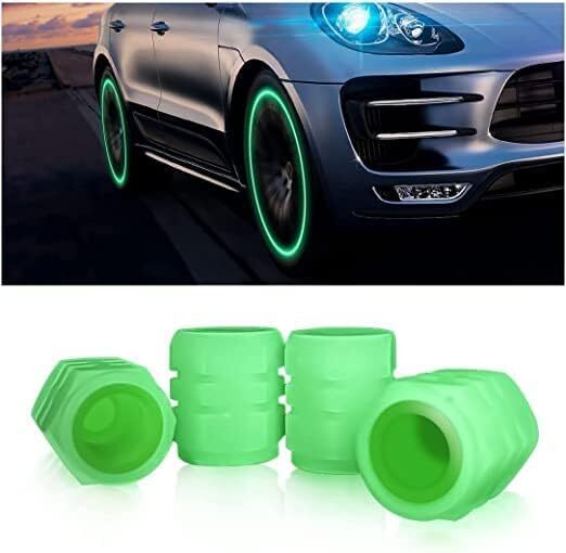 4 Pcs Car Tyre Light - Rubber Material 10x10x10 Cm Colorful Fluorescence Design For Motorbike And Vehicle Universal Fit Sunlight Activated