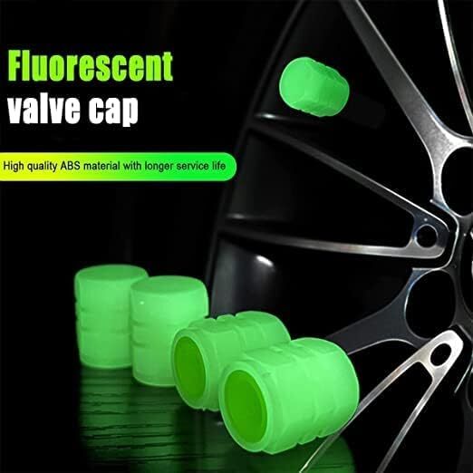 4 Pcs Car Tyre Light - Rubber Material 10x10x10 Cm Colorful Fluorescence Design For Motorbike And Vehicle Universal Fit Sunlight Activated
