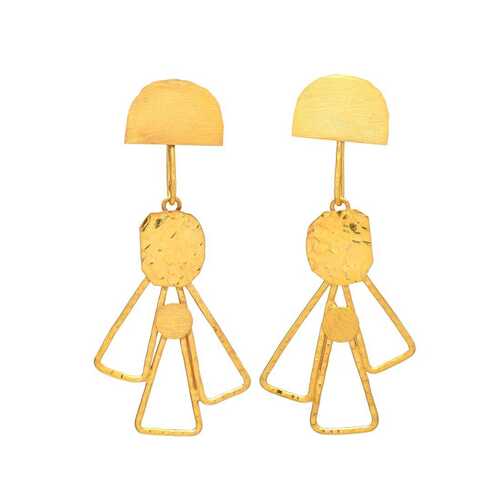 New Arrival Designer Gold Plated Dangle Earring Set, Party Look