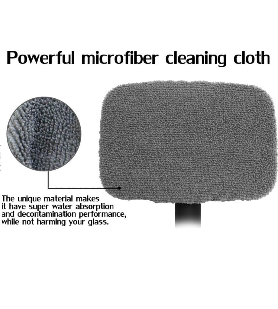Car Cleaning Mop - Abs Plastic And Aluminum Alloy, 50x40x20 Cm | Retractable Design, Microfiber Cover, Washable And Reusable