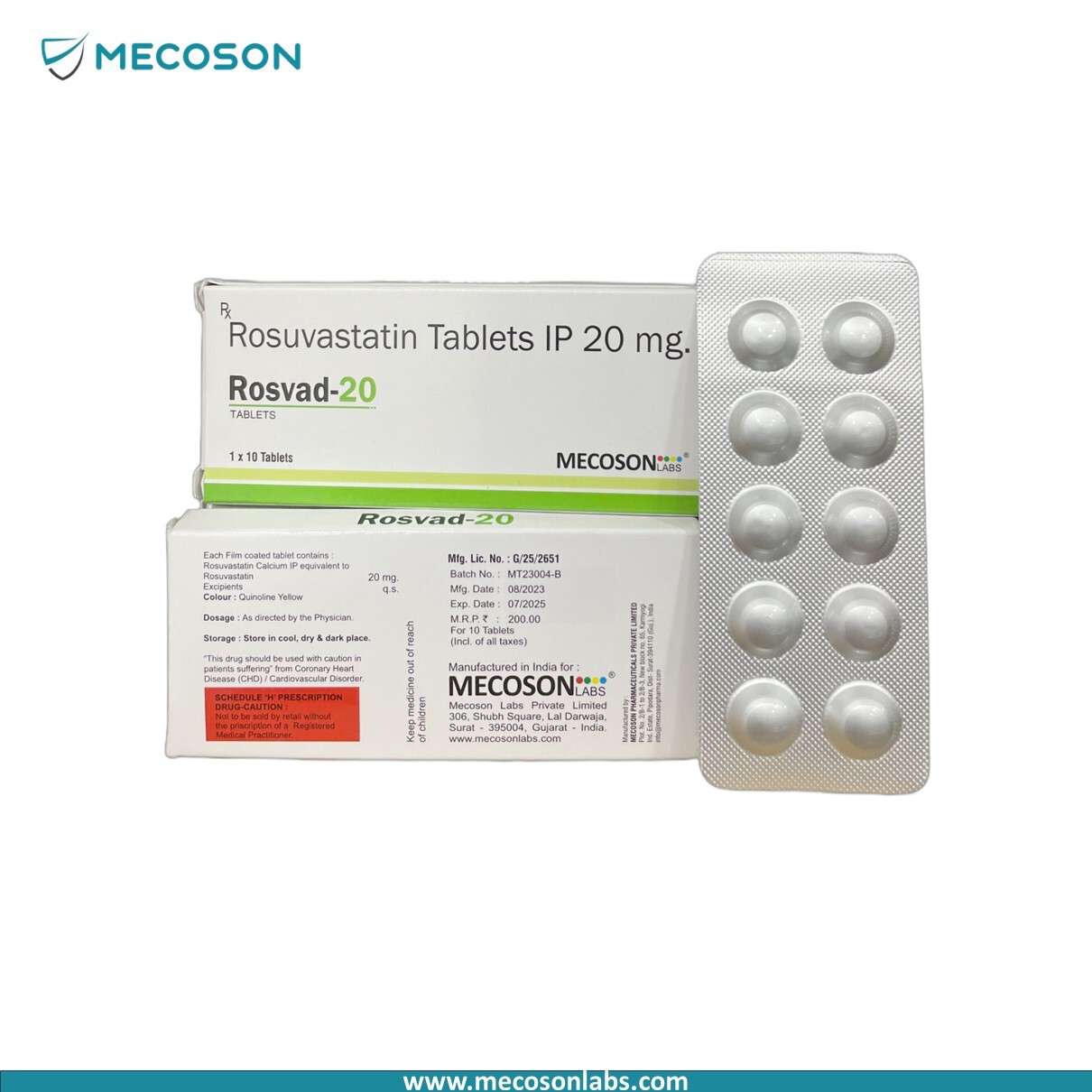 Rosuvastatin 20mg - Molecular Formula: C22h28fn3o6s