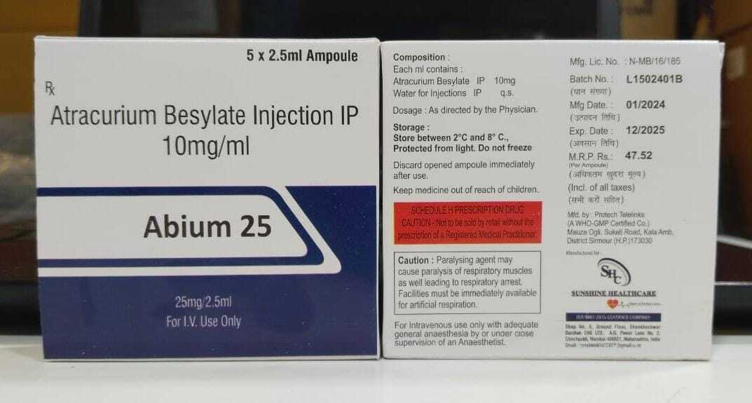 Atracurium Besylate Injections 25mg/2.5ml