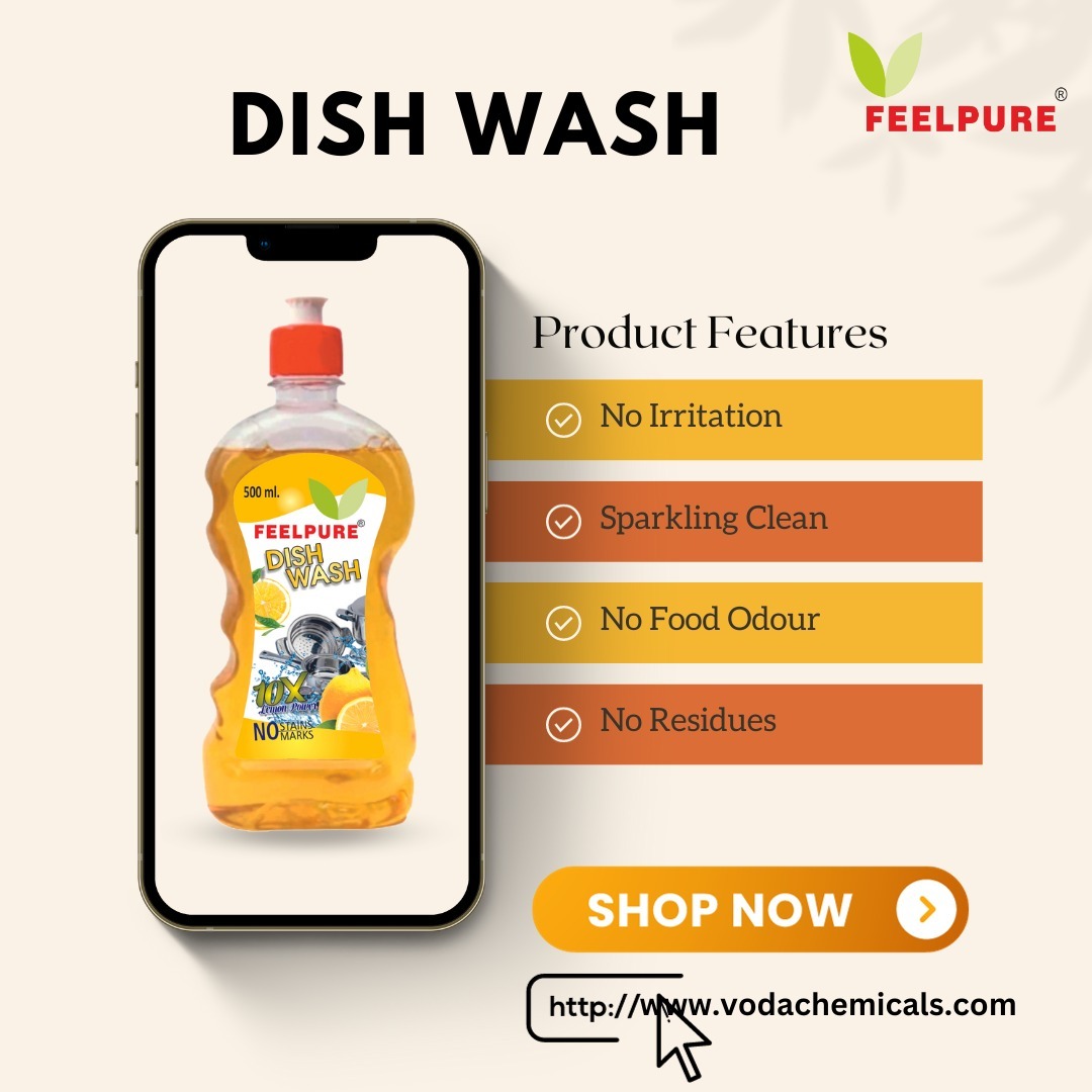 Dishwash Gel 500ml - Plastic | Lemon Juice & Neem Extract, Removes 99.9% Stains & Odors, Leaves No Residue, For Sparkling Clean Utensils