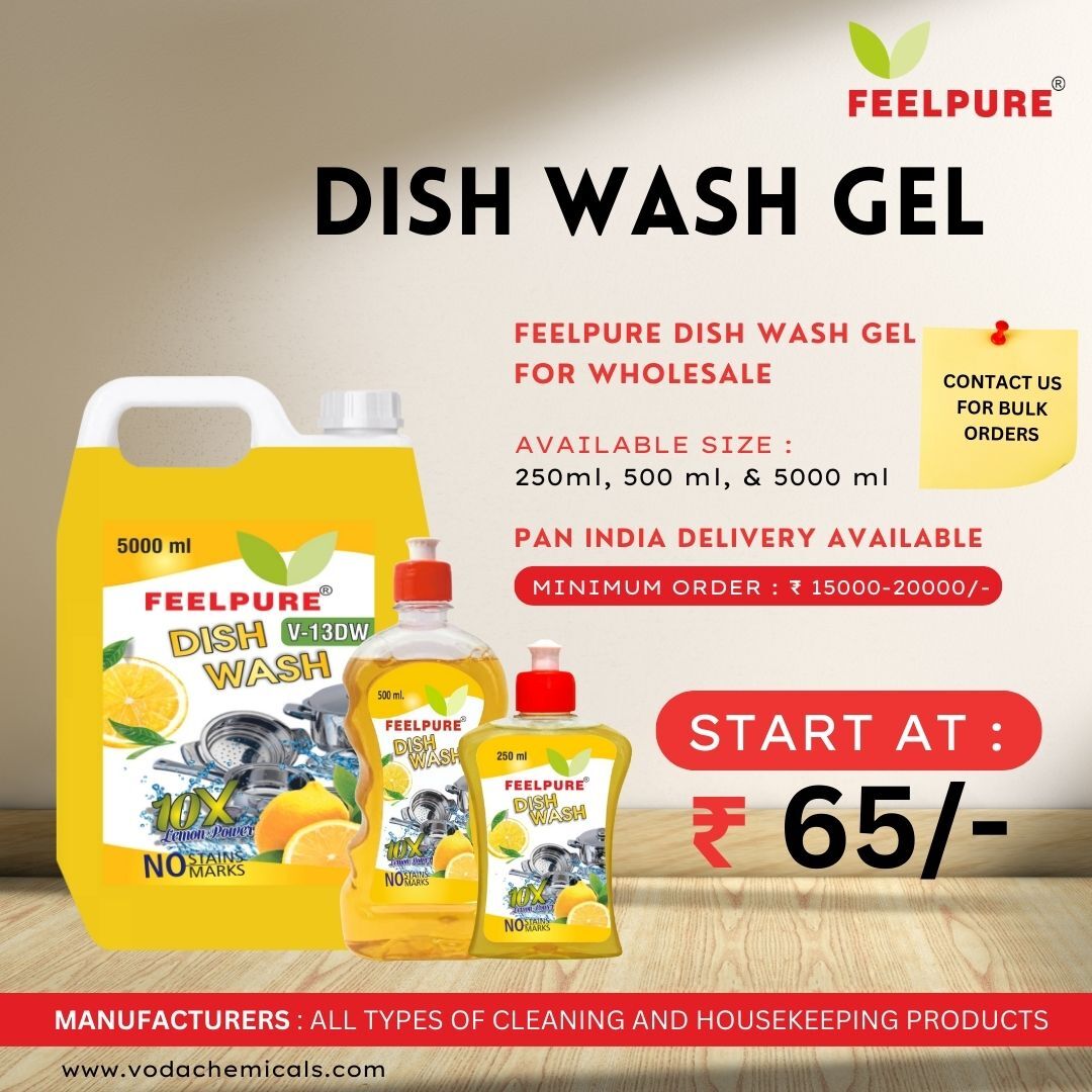 Dishwash Gel 500ml - Plastic | Lemon Juice & Neem Extract, Removes 99.9% Stains & Odors, Leaves No Residue, For Sparkling Clean Utensils