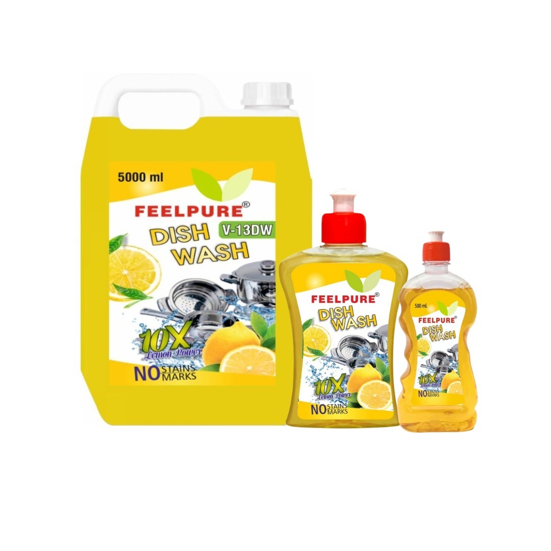 Dishwash Gel 500ml - Plastic | Lemon Juice & Neem Extract, Removes 99.9% Stains & Odors, Leaves No Residue, For Sparkling Clean Utensils