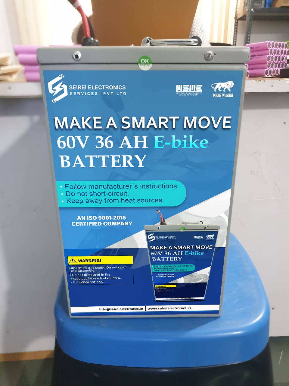 60V-36Ah Lifepo4 Battery - Color: Blue