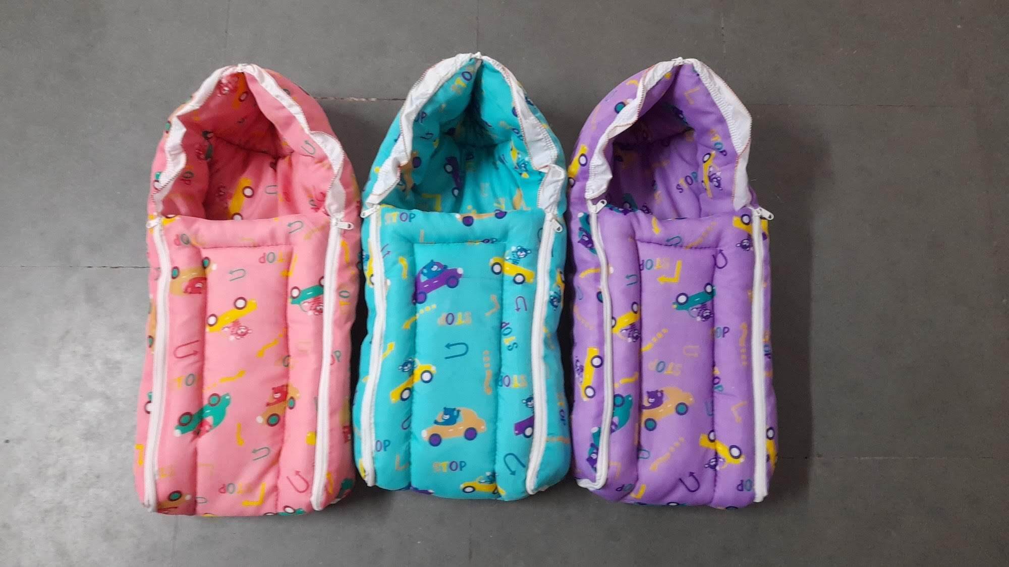 Infant Baby Sleeping Bag - Cotton Standard Size Multi Colour With Nursery Print | Ideal For Infant Baby Use (0-6 Months)