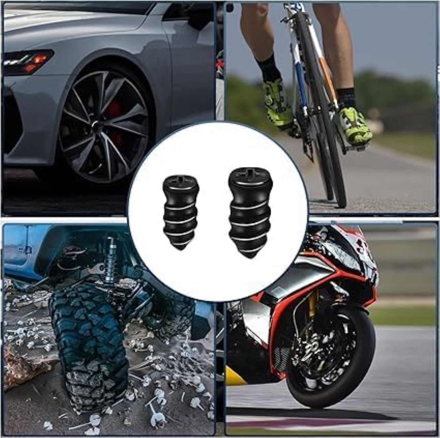 Puncher Screw Vacuum Car Tyre Repair Nail - Rubber & Alloy Steel, Medium Size | Easy Installation, Strong Sealing, Wide Application For Tubeless Vehicles