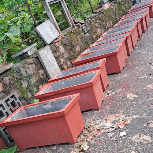 Grey Rcc Flower Pot - Rcc Material, Plain Finish, Grey Color | Ideal For Garden Decoration And Plant Display