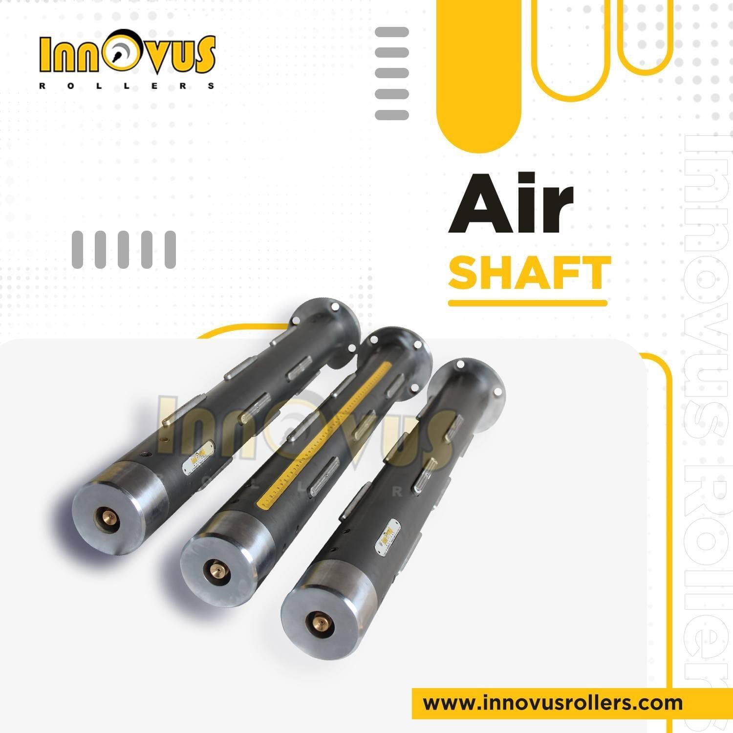 Air Expanding Shafts - Stainless Steel, Custom Size, Black, 1-12 Inch Diameter | Unique Air-down Gripping System, High Strength For Heavy-duty Winding