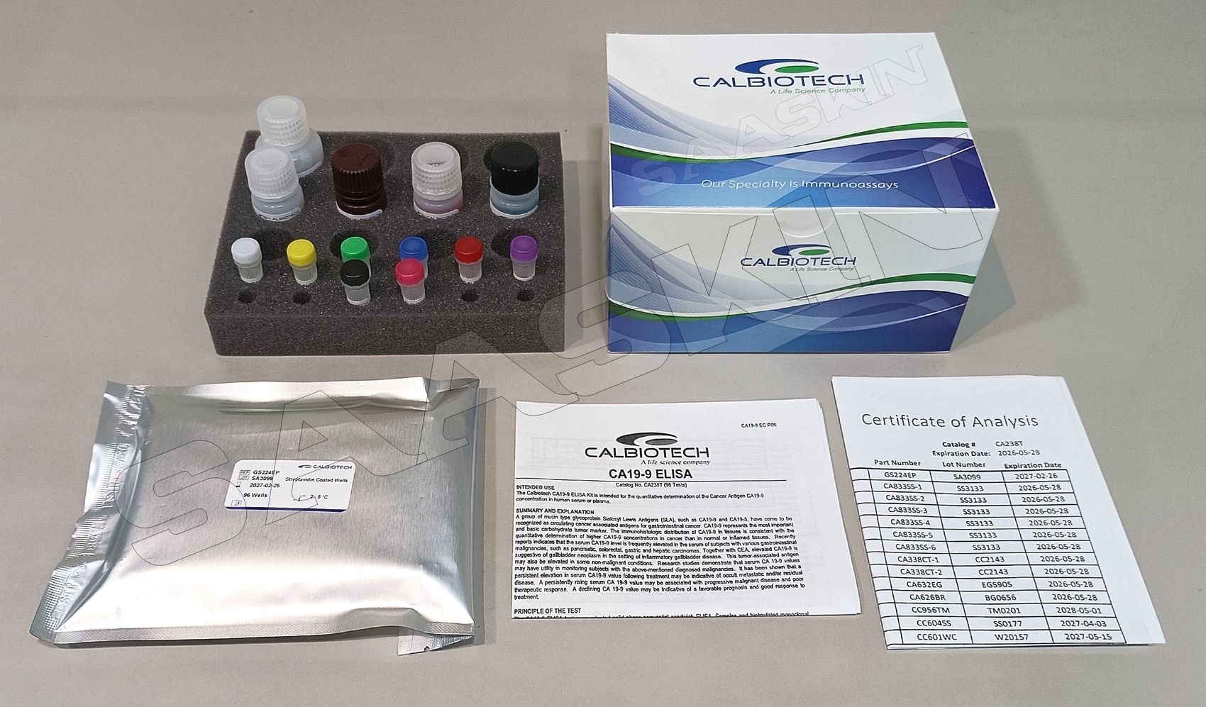 Calbiotech Ca 19-9 Elisa - White And Blue, 96 Wells | Enzyme-linked Immunosorbent Assay, Quantitative Cancer Marker Detection