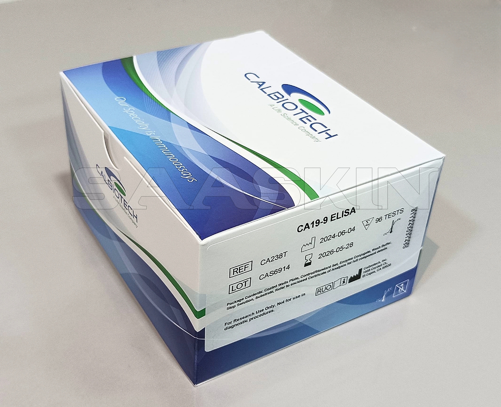 Calbiotech Ca 19-9 Elisa - White And Blue, 96 Wells | Enzyme-linked Immunosorbent Assay, Quantitative Cancer Marker Detection