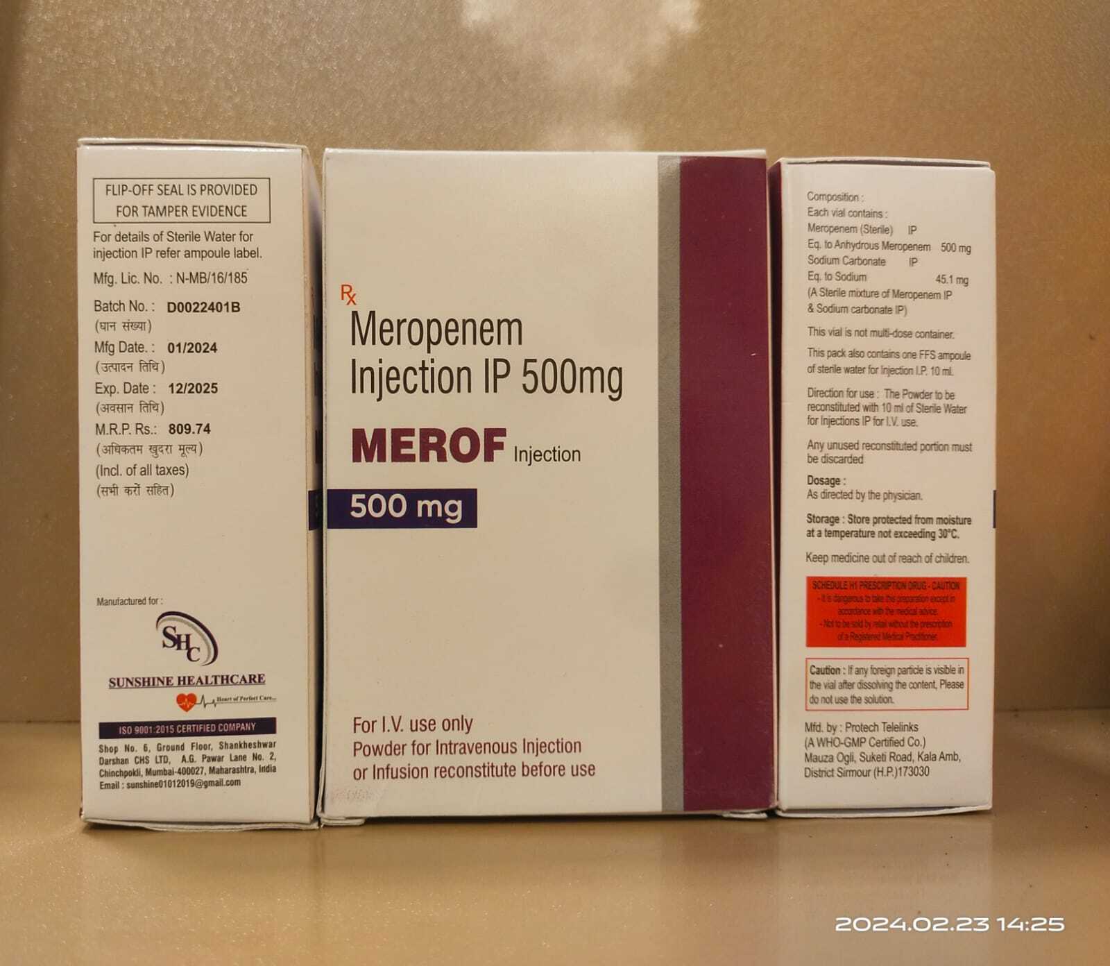 Meropenem Injection - Injectable General Medicine | Dosage As Prescribed, Store In Cool And Dry Place, Origin: India