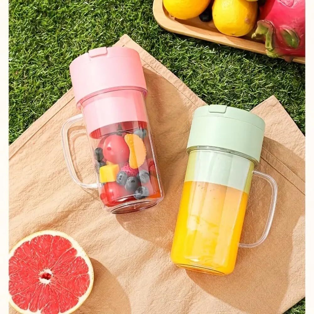 Juicer Blender Cup - Plastic, 300ml Size | Durable Materials, 1200mah Battery, Automatic Power Cut-off, 6 Blades, Compact And Easy To Use