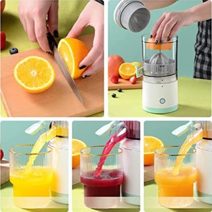 Electronic Squeeze Citrus Juicer - Plastic, 10x10x10 Cm | Wireless Design, Usb-c Charging, Easy Clean, 15 Years Replacement Warranty