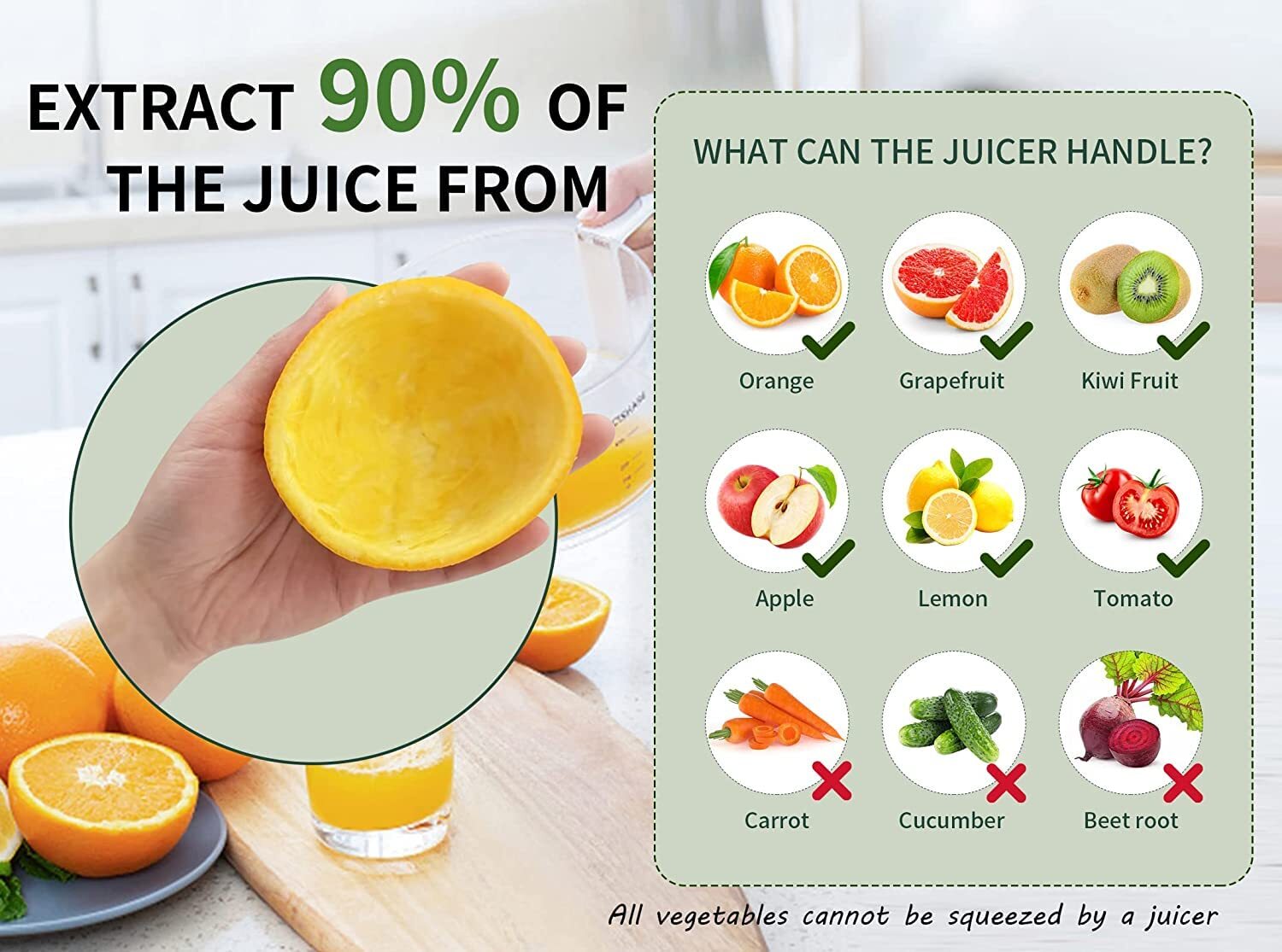 Electronic Squeeze Citrus Juicer - Plastic, 10x10x10 Cm | Wireless Design, Usb-c Charging, Easy Clean, 15 Years Replacement Warranty