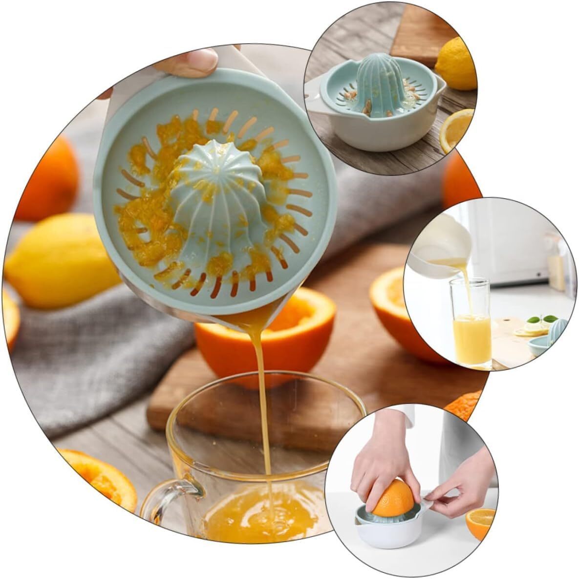 Manual Citrus Juicer - Plastic, 9x5x4 Cm | Handheld Fruit Press, Washable, Portable For Picnics & Camping