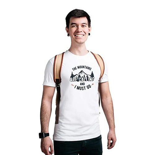 Mens White Half Sleeve Printed T Shirt - Fabric Type: Cotton