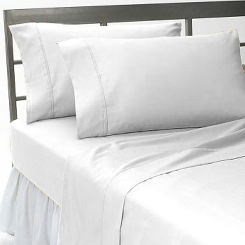 Hotel Plain Bed Sheet - 100% Cotton, Up to 1000TC Size, Available in White or Dyed | Mercerised, Breathable, Anti-Piling, 2% Shrinkage