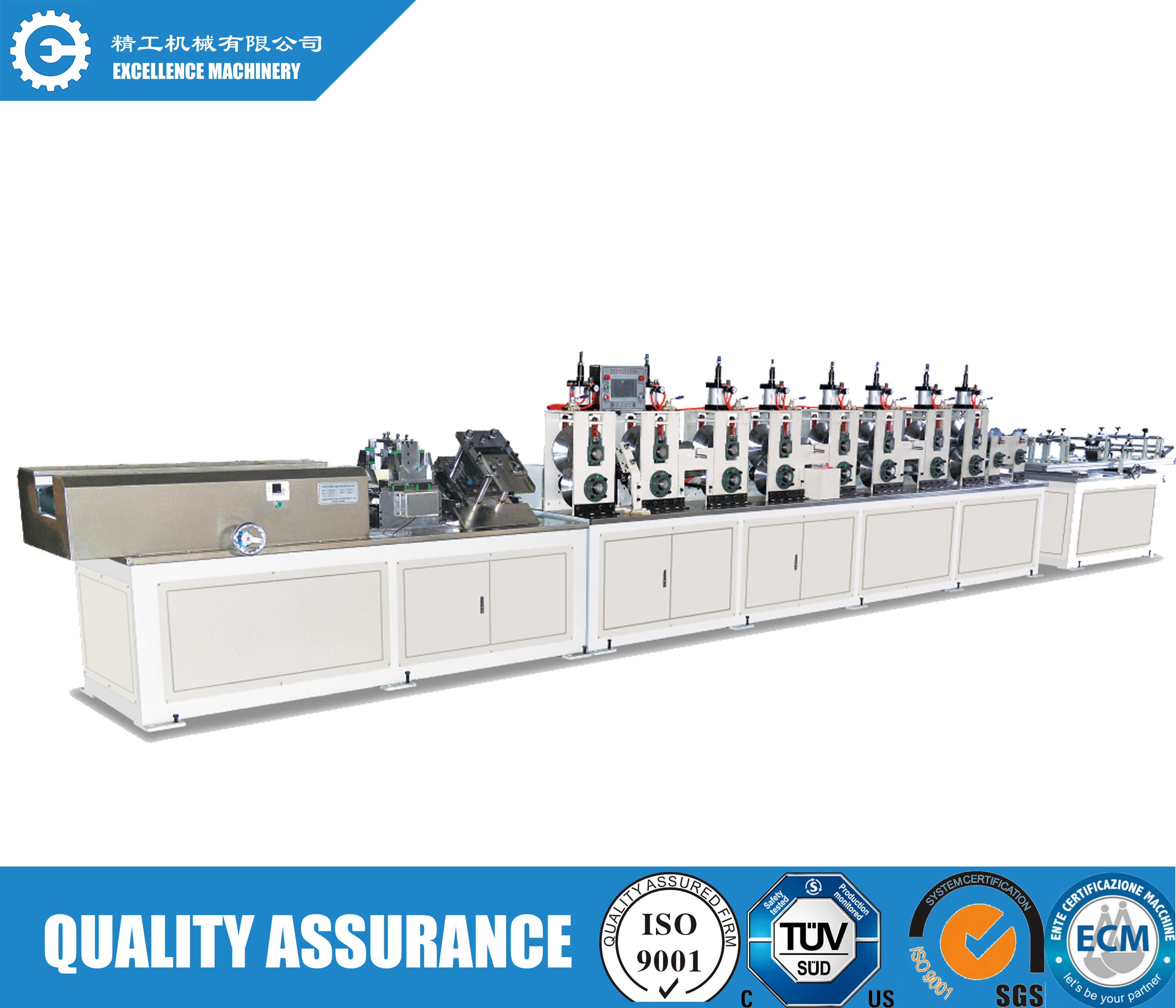 Plc Controlled Paper Angle Board Machine With Online Punching Device