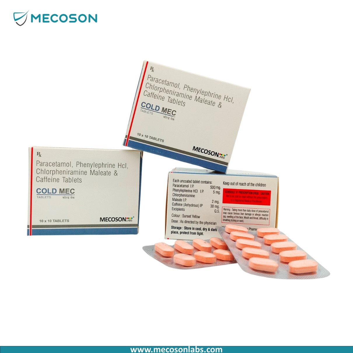 Paracetamol 500mgphenelephrine 5mg Cpm 2mg Caffine 30mg