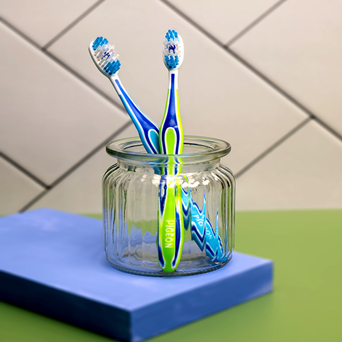 Shield Hygienic Tooth Brush - Soft Synthetic Bristles Flexible Design | Various Color Options For Stick & Bristles Easy Room Temperature Storage