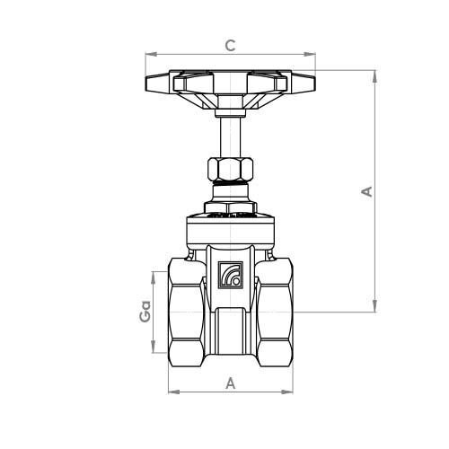 Bronze Gate Valve - Brass Material, High Pressure, Golden Color | Manual Operation, Polished Surface, Suitable For Industrial Water Usage