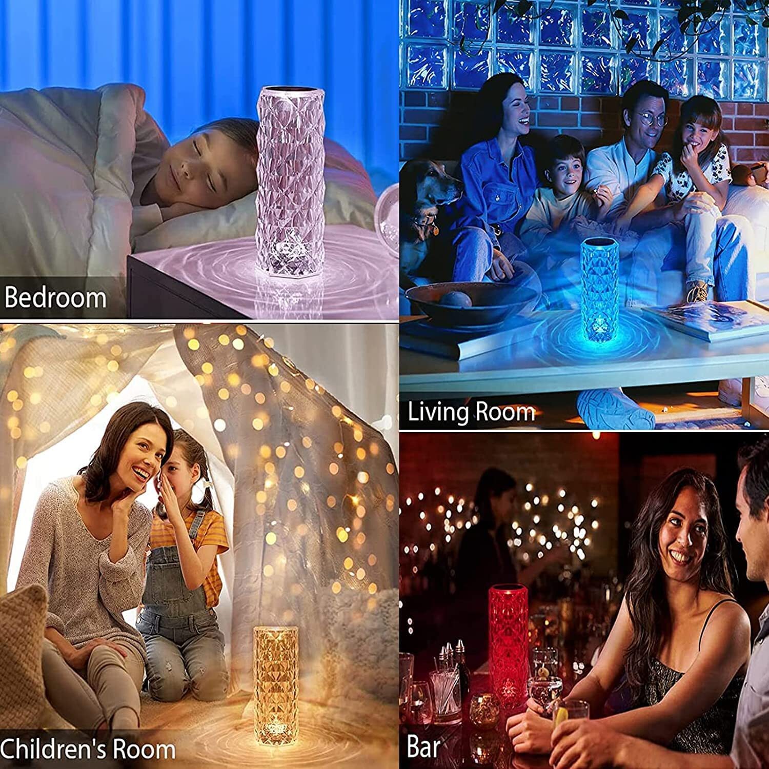 Crystal Touch Night Lamp - Eco-friendly Plexiglass, 10x8x2 Cm | 3d Rose Design, Remote Control, Adjustable Brightness, Romantic Ambient Light