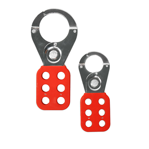 Big And Small Vinyl Coated Hasp - Durable Steel, 2 Inch Upper Jaw Diameter, Red & Silver Matte Finish | Weather-Resistant Security Solution for Doors, Gates, Cabinets
