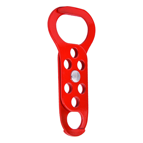 Scorpio Lockout Hasp - Durable Plastic, Double Sided Jaw Design, Red Color | Secures Up To Six Padlocks, Powder-coated Finish