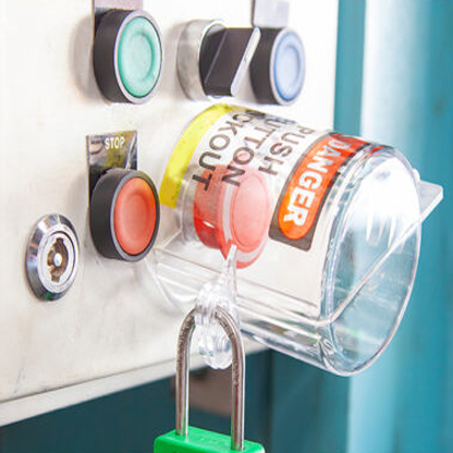 Push Button Lockout - Color: Transparent