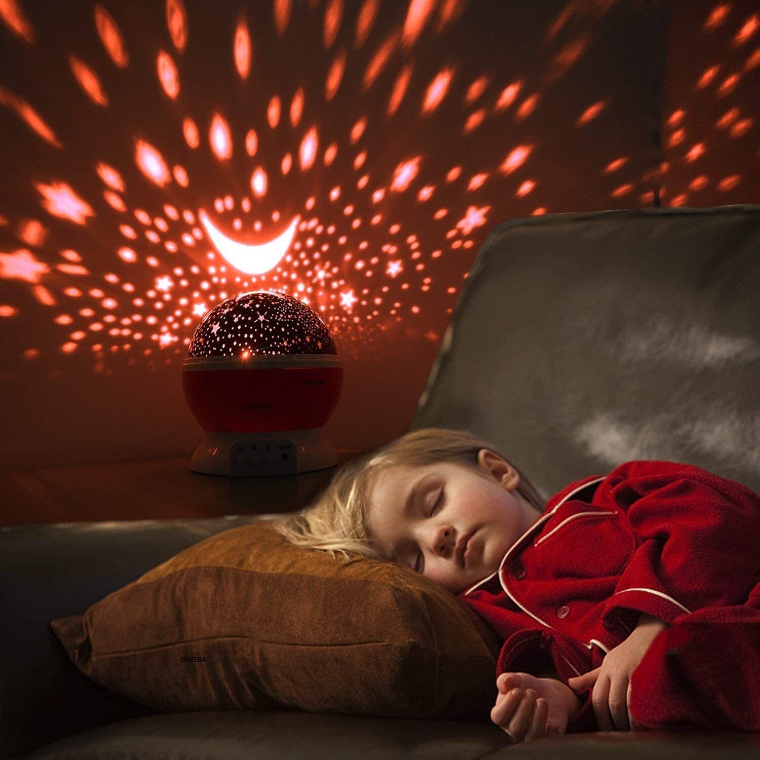 Star Master Rotating Projector Night Lamp - Plastic Material, Colorful Star And Moon Projection | 3 Working Modes For Cozy Nightlight, Ideal For Kids And Romantic Settings